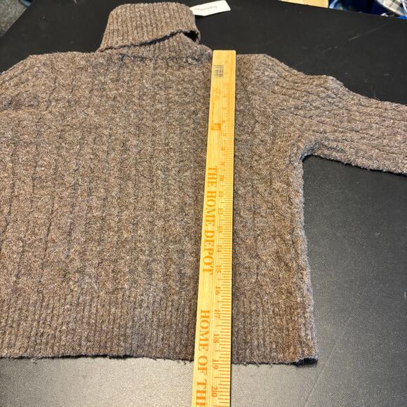 Francesca’s NWT Miami Brown Cropped Turtleneck Sweater M Soft Knit Cozy Fall - Picture 2 of 6
